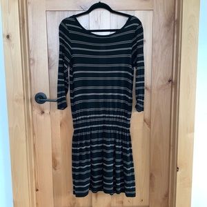 Striped smocked waist dress